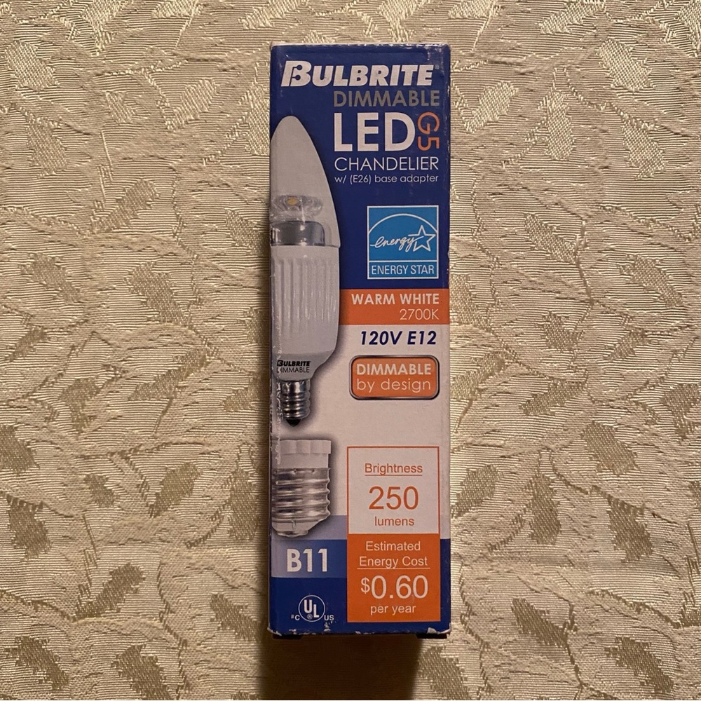 Bulbrite Dimmable LED G5 Chandelier Warm White 2700K B11 Bulb